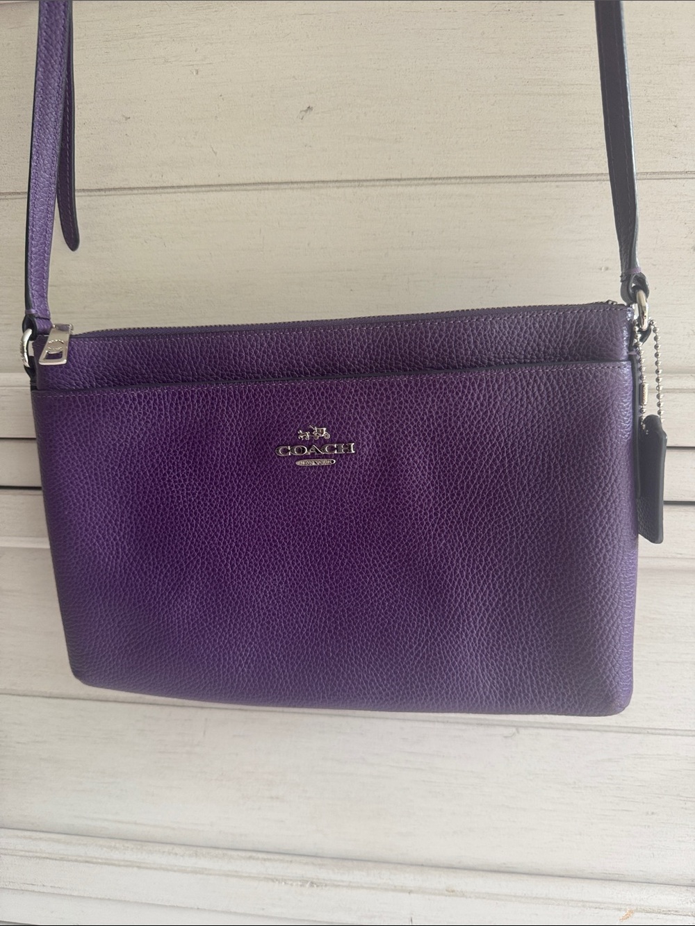 Coach Purple Pebbled Leather Crossbody